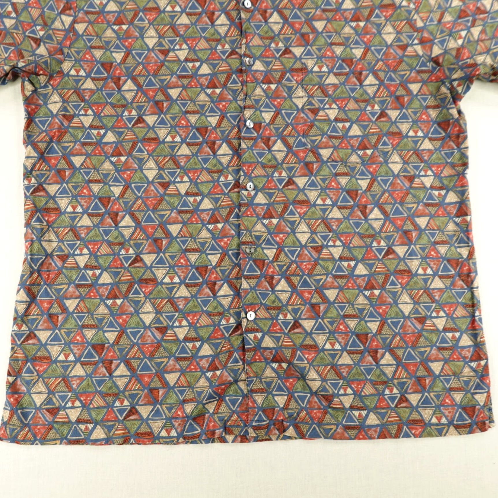 Tori Richard VINTAGE Tori Richard Hawaiian Shirt Mens XL Blue Geometric Cotton Button-Up Short Sleeve Tropical Outdoor Size US XL / EU 56 / 4 - 4 Thumbnail