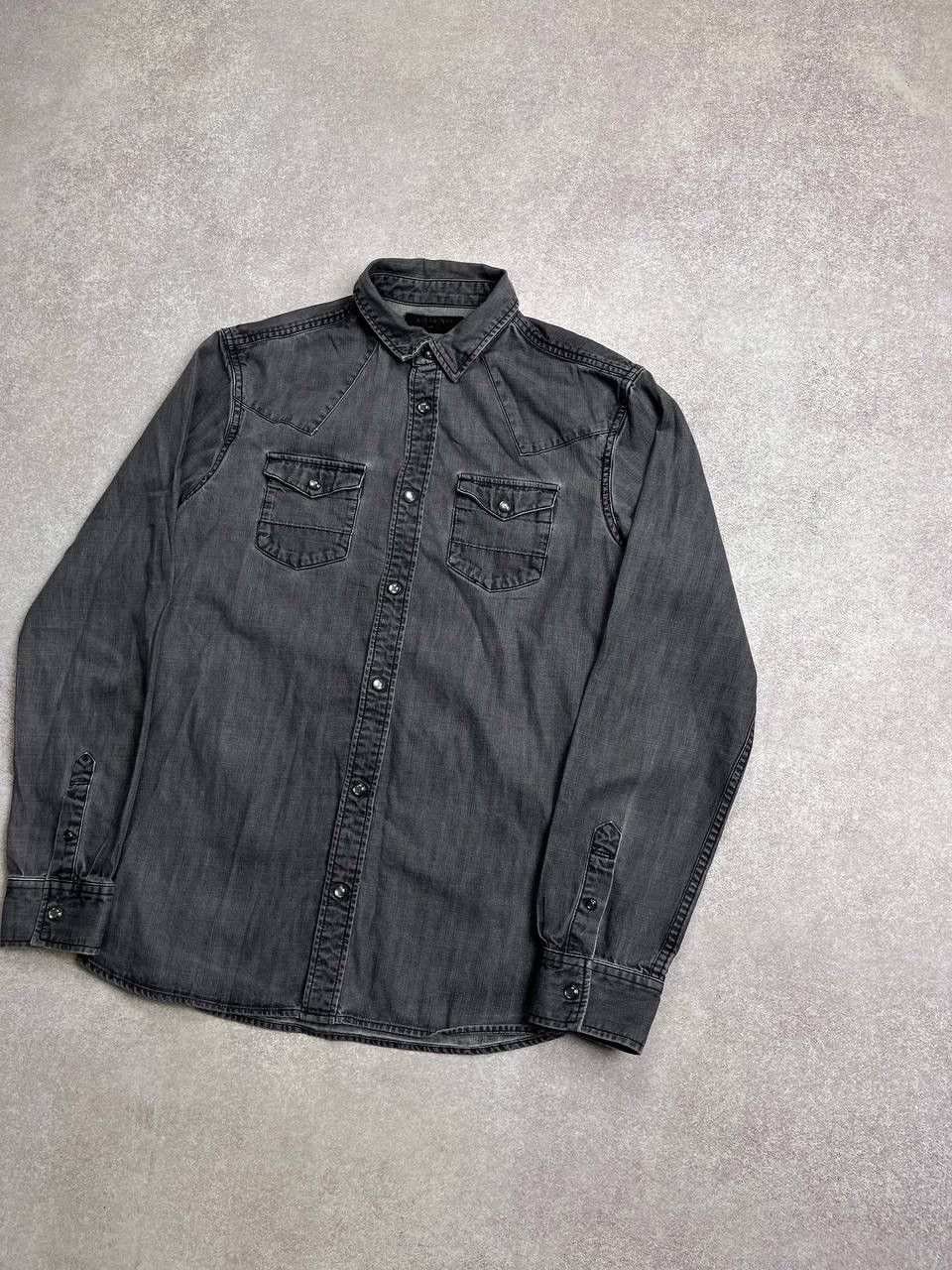 Allsaints Vintage Allsaints Denim Button-up Gray Shirt S Size US S / EU 44-46 / 1 - 2 Thumbnail