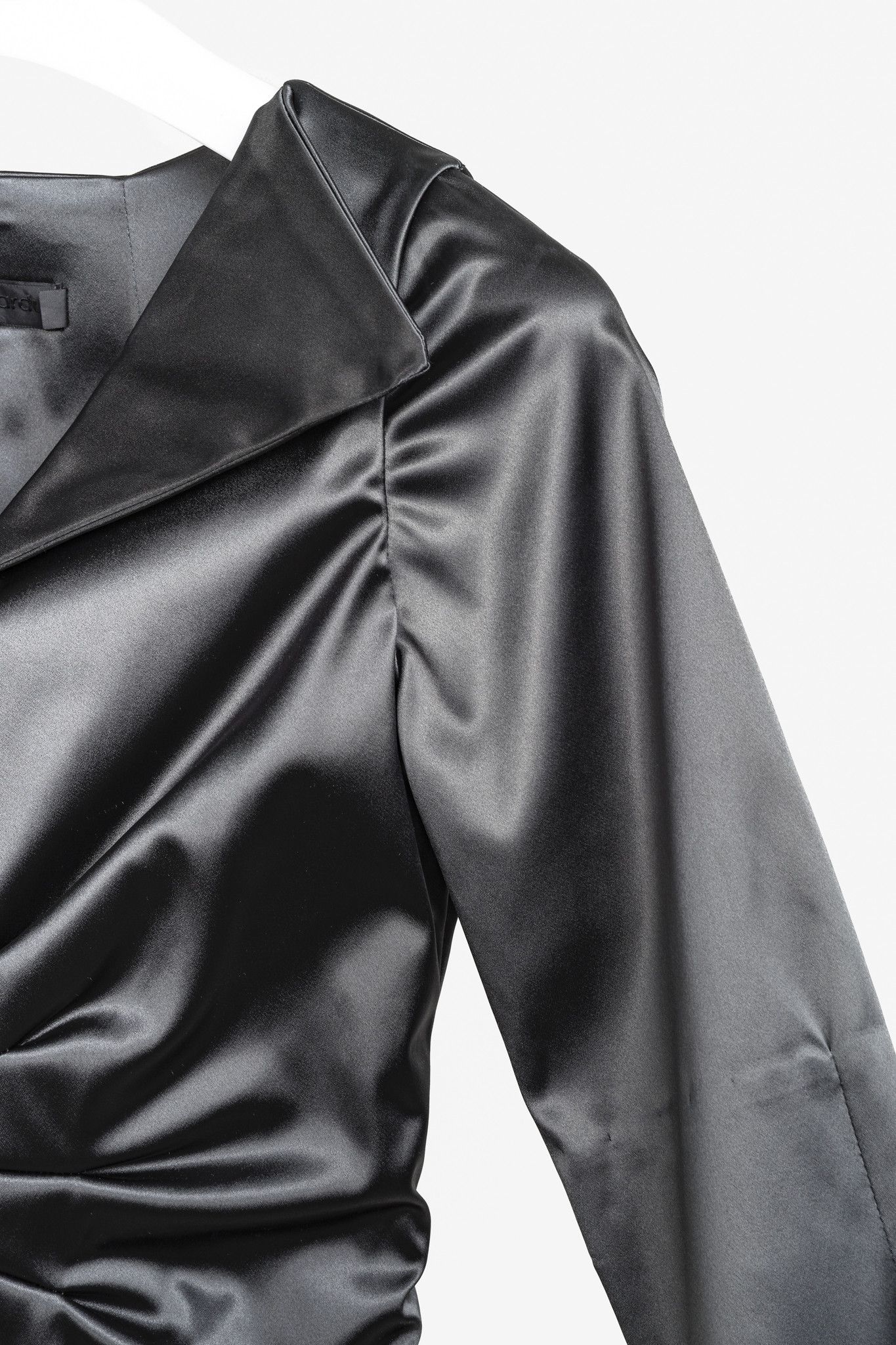 Designer Paul Hardy Deep Green Satin Ruched Blouse Size M / US 6-8 / IT 42-44 - 5 Thumbnail