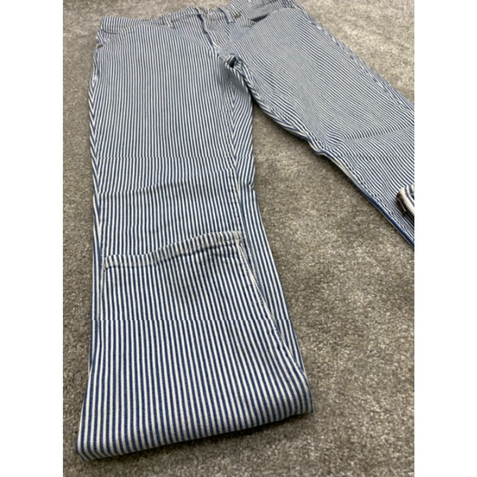 Madewell Madewell Jeans Women's 28 Blue White Striped Denim Slim Fit Zippered Ankles 5327 - Shirt/Jeans? Size 28" / US 6 / IT 42 - 2 Thumbnail