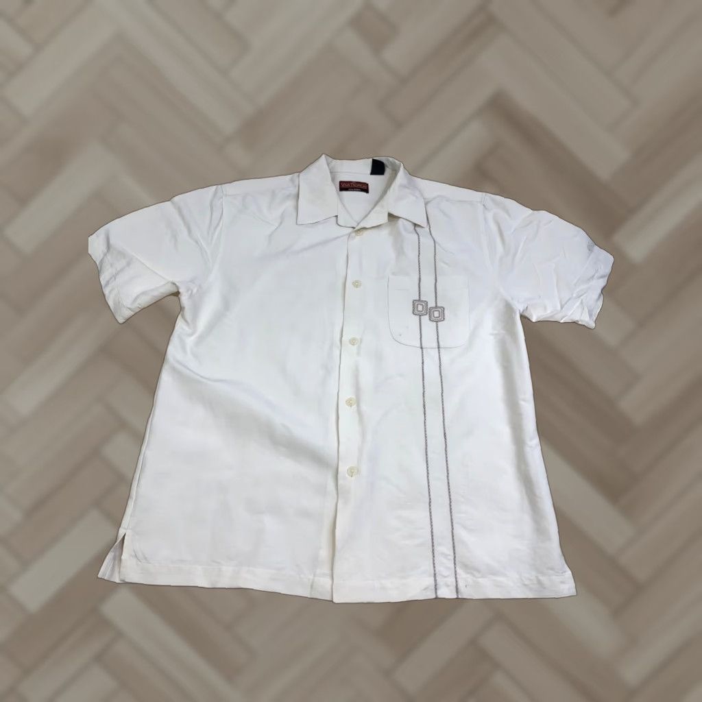 Vintage Viva Tropical Button-Up Shirt Men M Ivory Beach Tropical Vacation 12945 Size US M / EU 48-50 / 2 - 1 Thumbnail