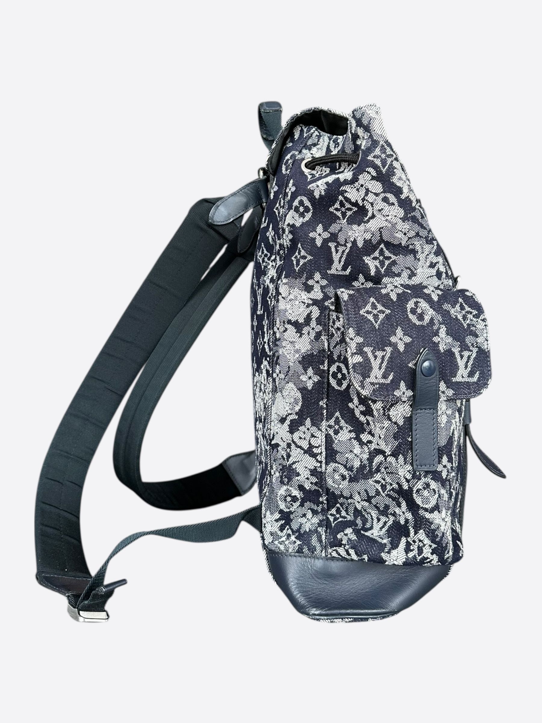 Louis Vuitton Louis Vuitton Navy Tapestry Monogram Christopher Backpack Size ONE SIZE - 2 Thumbnail