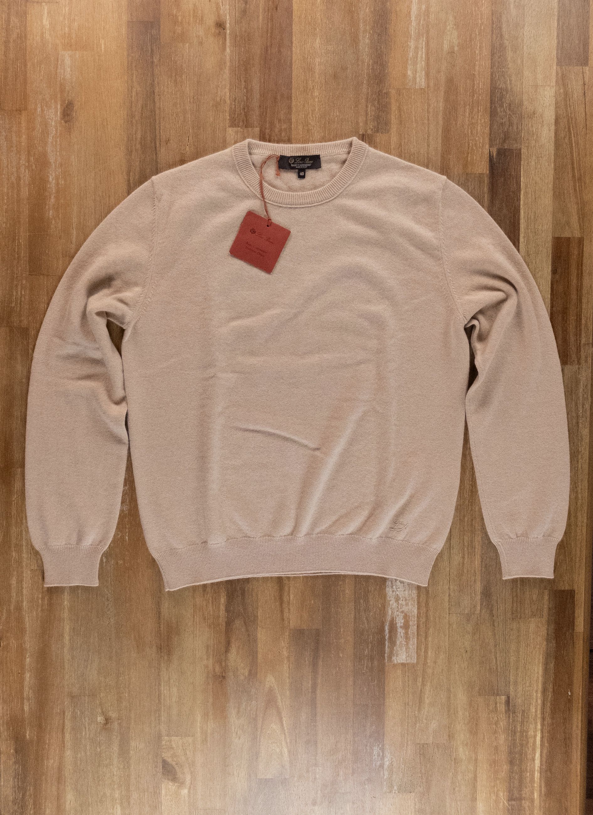 Loro Piana LORO PIANA beige baby cashmere crewneck sweater 40 Size S / US 4 / IT 40 - 1 Thumbnail