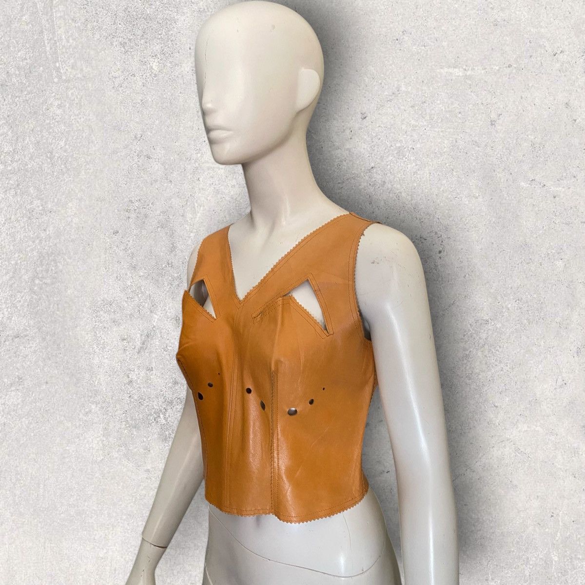 Jean Paul Gaultier JPG Perforate Leather Zip Top Size M / US 6-8 / IT 42-44 - 3 Thumbnail