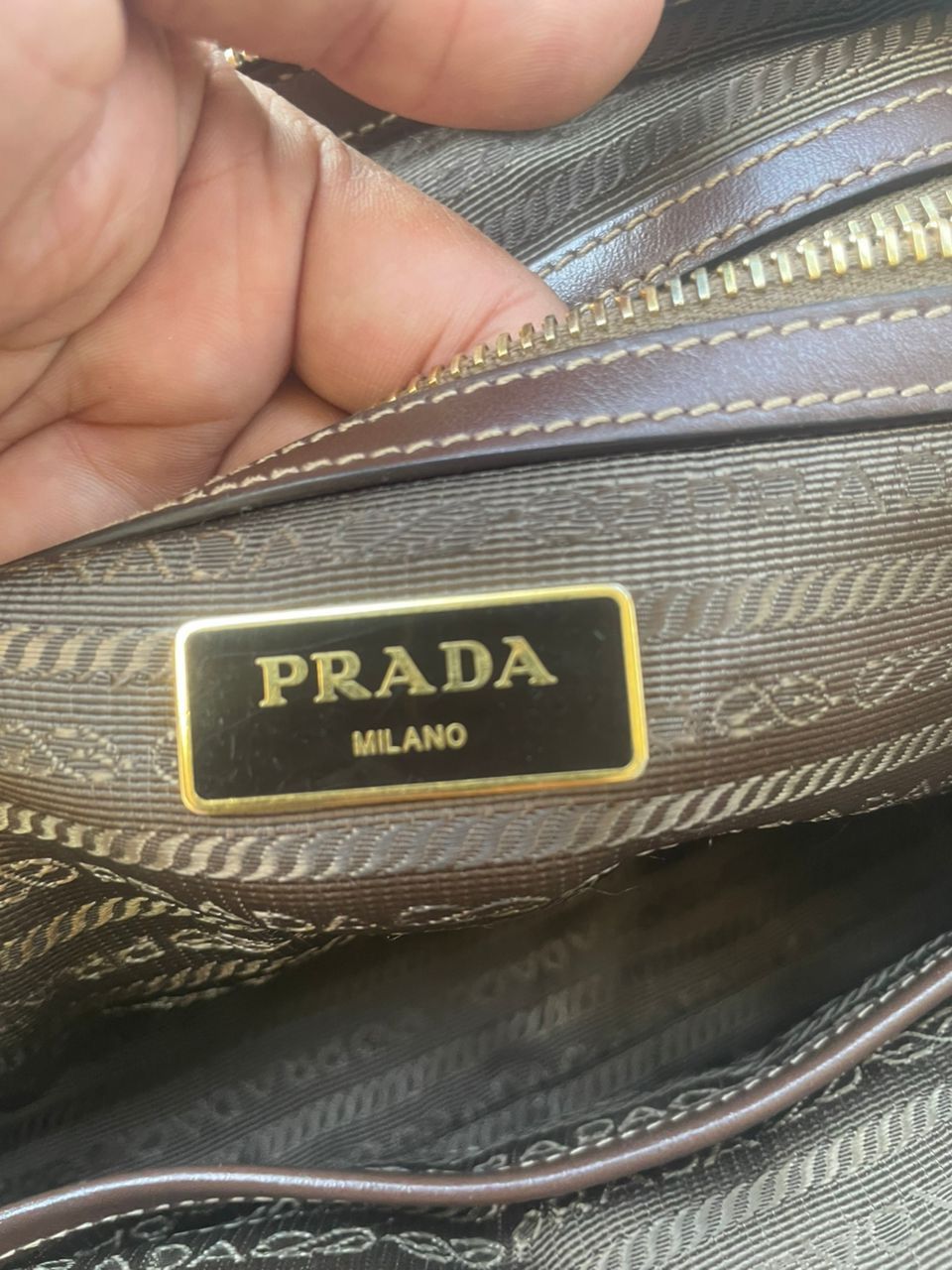 Prada Authentic PRADA Logo Jacquard 2way Tote Bag Canvas Leather Size ONE SIZE - 7 Thumbnail