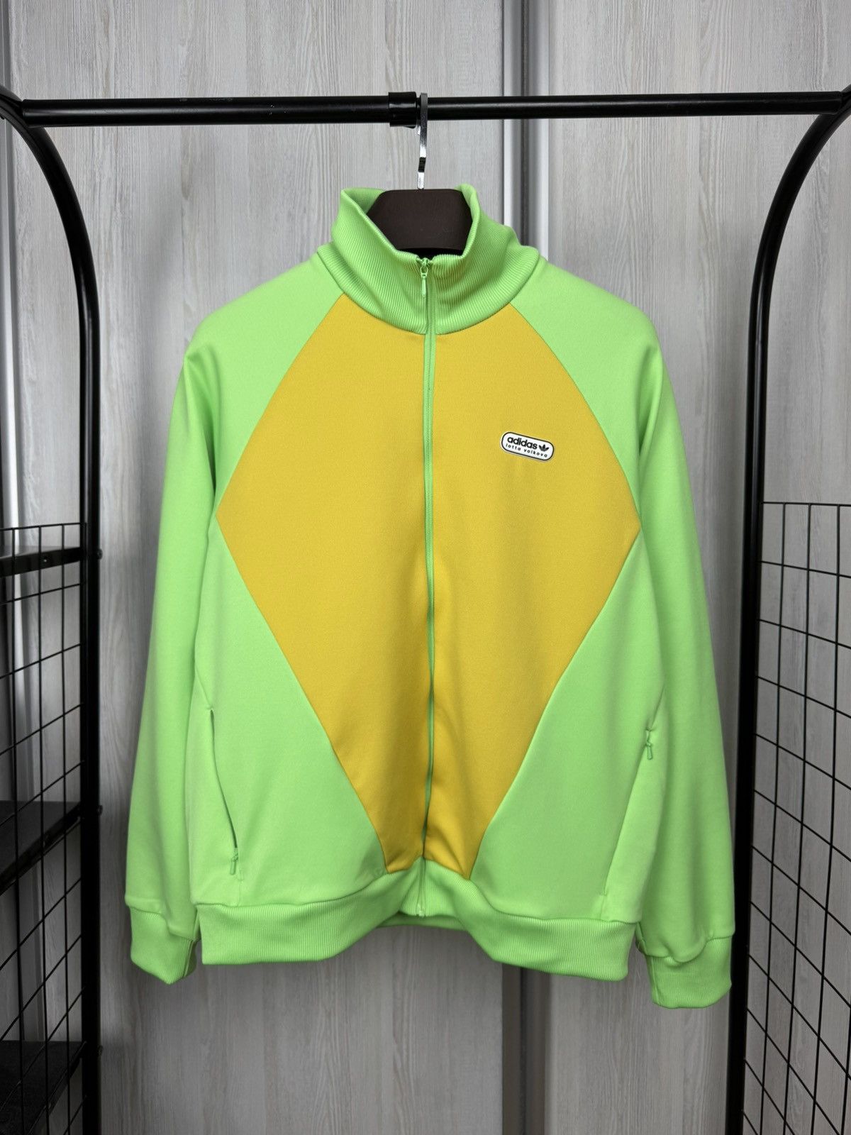 Adidas Adidas x Lotta Volkova Green Yellow Podium Track Top Jacket Size M / US 6-8 / IT 42-44 - 2 Thumbnail