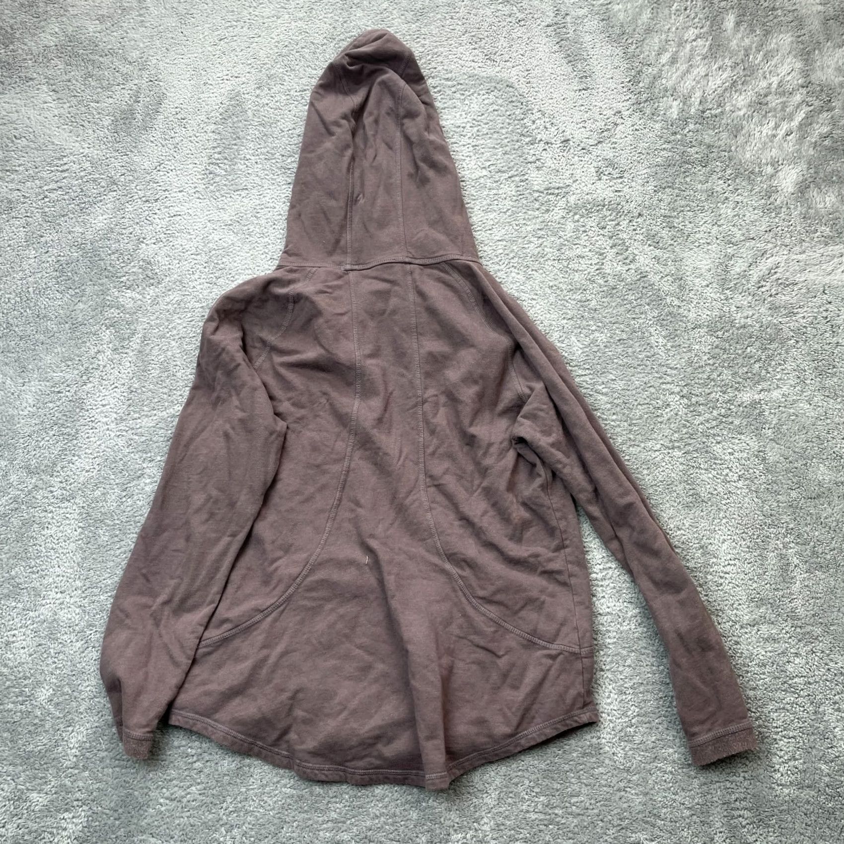 Vintage Synergy Hoodie Womens L Brown Cropped Fleece Cotton Pullover Raglan Hooded Easy Care Pockets Casual 90s City Womens Size L / US 10 / IT 46 - 2 Thumbnail