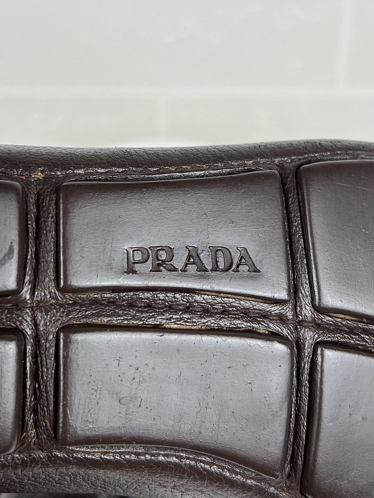 Prada PRADA MILANO Loafers Leather Drivers Mocassins Logo Brown Size US 10 / EU 43 - 15 Thumbnail