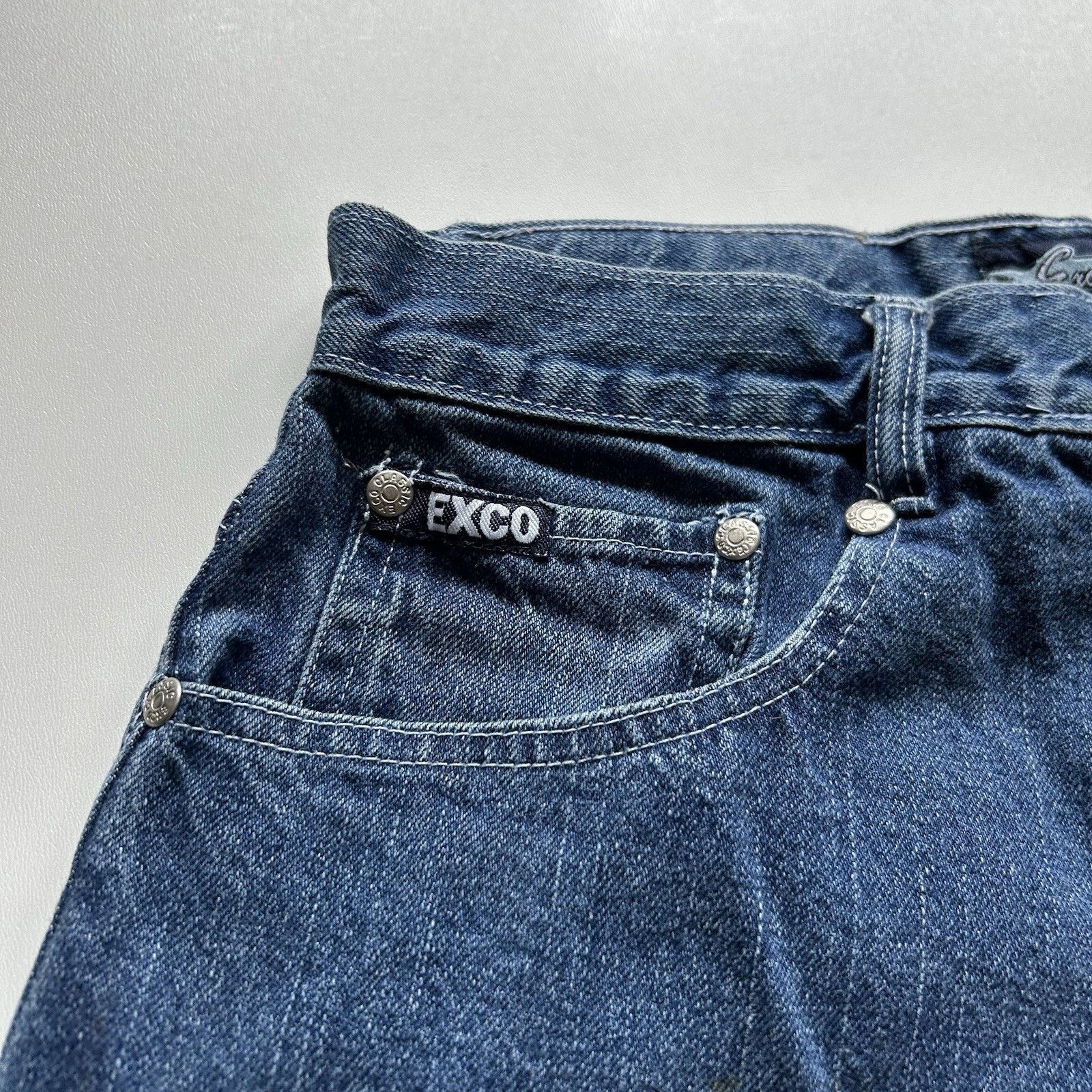Vintage Vintage Exco Jorts Mens 28 Y2K Blue Denim Jean Shorts Baggy Size US 28 / EU 44 - 4 Thumbnail