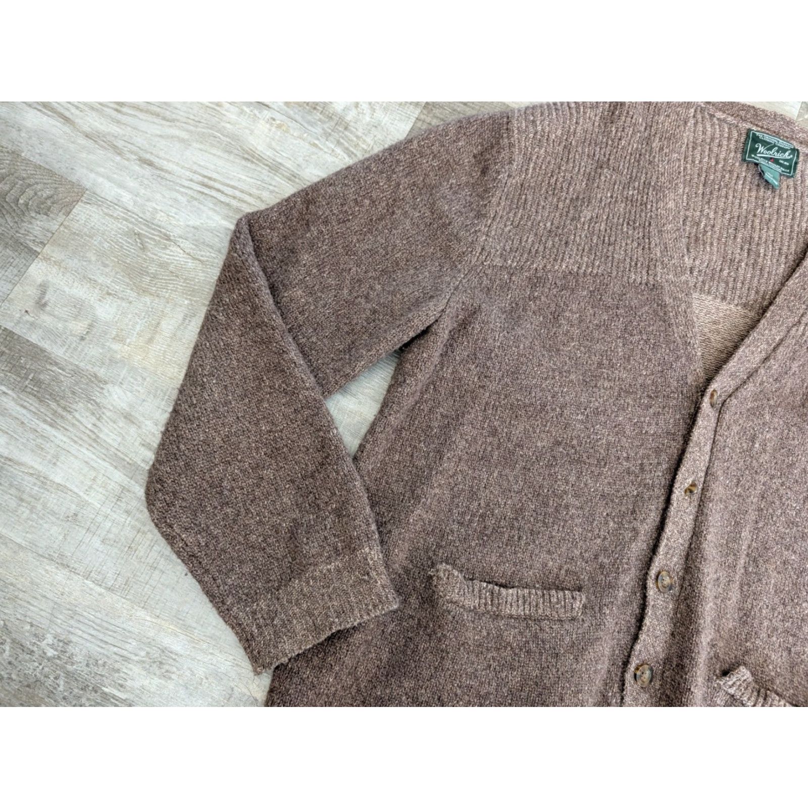Vintage VINTAGE Woolrich Cardigan Sweater Mens XL Wood Brown Lamb's Wool Knit Cobain Grandpa 90s Outdoors Casual Size US XL / EU 56 / 4 - 5 Thumbnail
