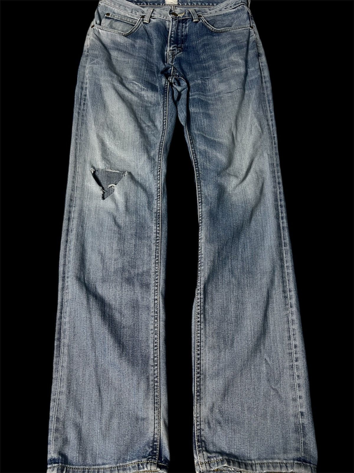 Lee × Vintage Vintage Lee 101 Distressed Light Wash Jeans Size US 29 - 1 Thumbnail