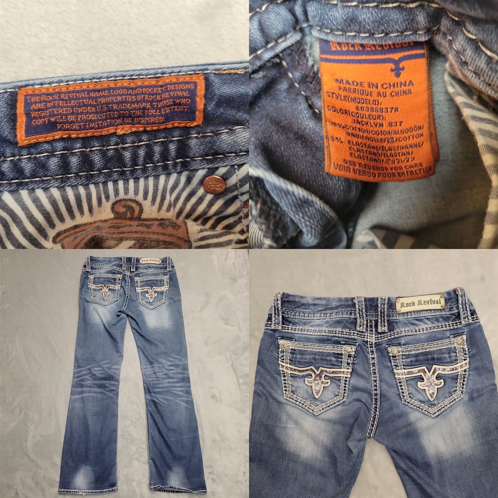 Denime VINTAGE Rock & Roll Cowboy Jeans Womens 30 Blue Denim Jacklyn Bootcut Faded Thick Stitch Size 30" / US 8 / IT 44 - 8 Thumbnail