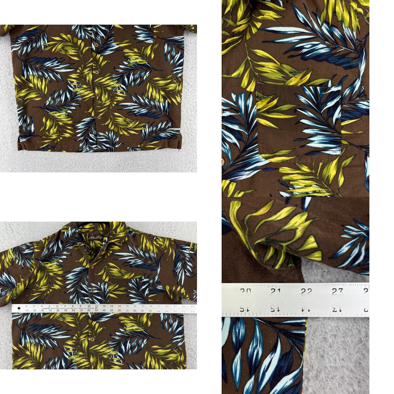 Vintage Milano Bay Shirt Mens Medium Brown Floral Palm Leaf Hawaiian Rayon Blend Size US M / EU 48-50 / 2 - 8 Thumbnail