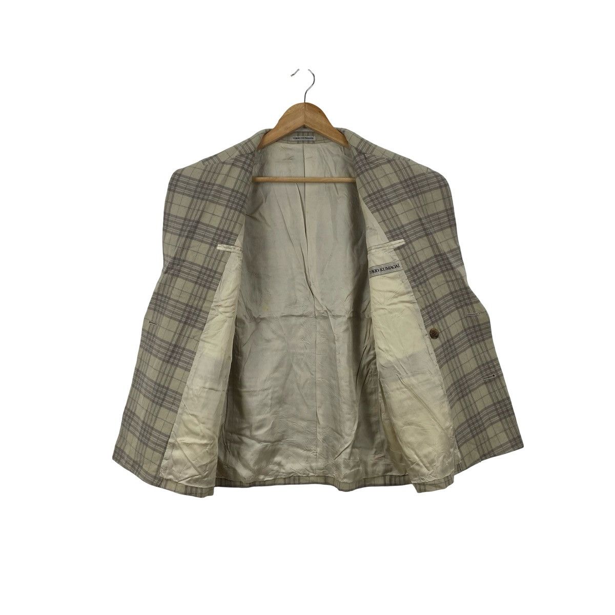 Tokio Kumagai Vintage TOKKO KUMAGAI Plaid Double Breasted Blend Blazer Size S / US 4 / IT 40 - 6 Thumbnail