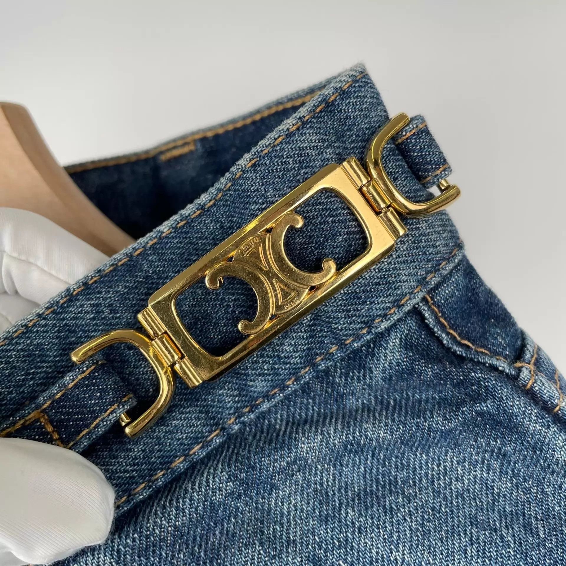 Celine CELINE women's blue jeans 155 260427ZMT8F07 Size 24" / US 00 / IT 34 - 3 Thumbnail