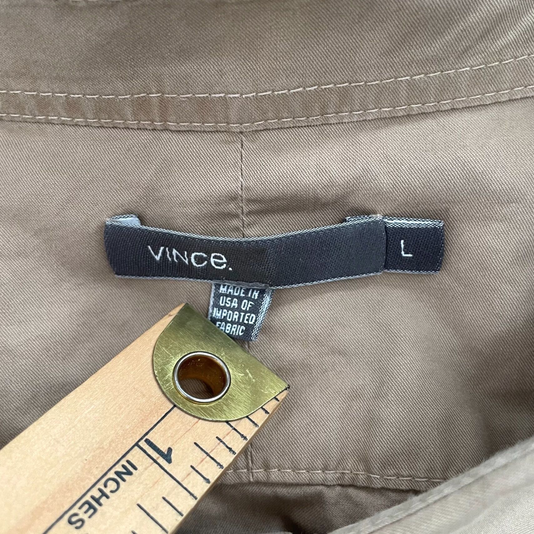 Vince Vince Button-Up Shirt Men Large Brown Cotton Long Sleeve Preppy Made in USA Size US L / EU 52-54 / 3 - 4 Thumbnail