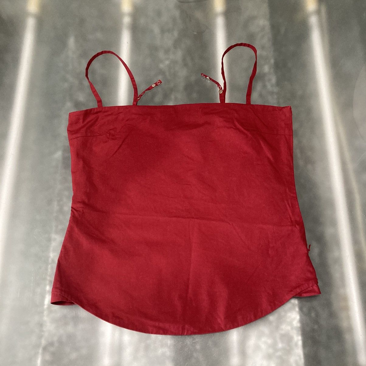 Japanese Brand 1-of-1 Runway Red Cotton Cami Top Japanese Archive Y2K Size S / US 4 / IT 40 - 9 Thumbnail