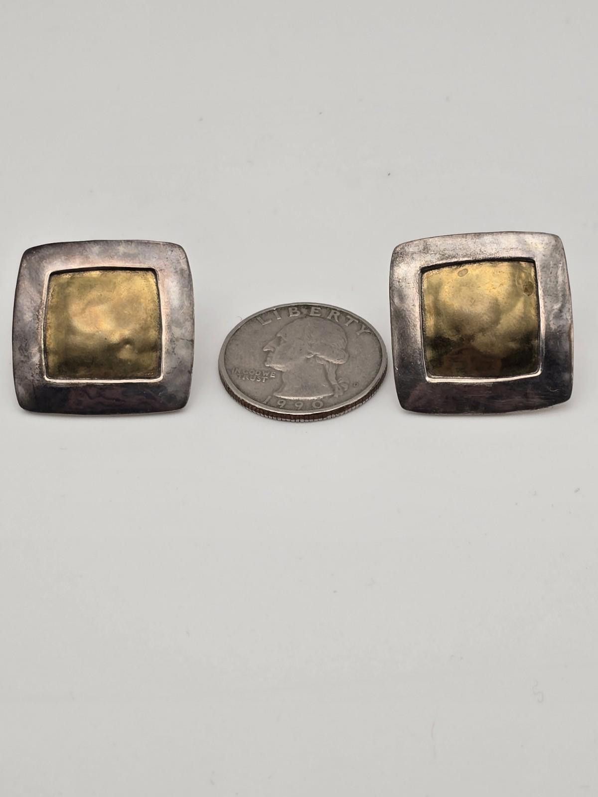 Other Jeep Collins Sterling & Brass Square Modernist Earrings Size ONE SIZE - 3 Thumbnail