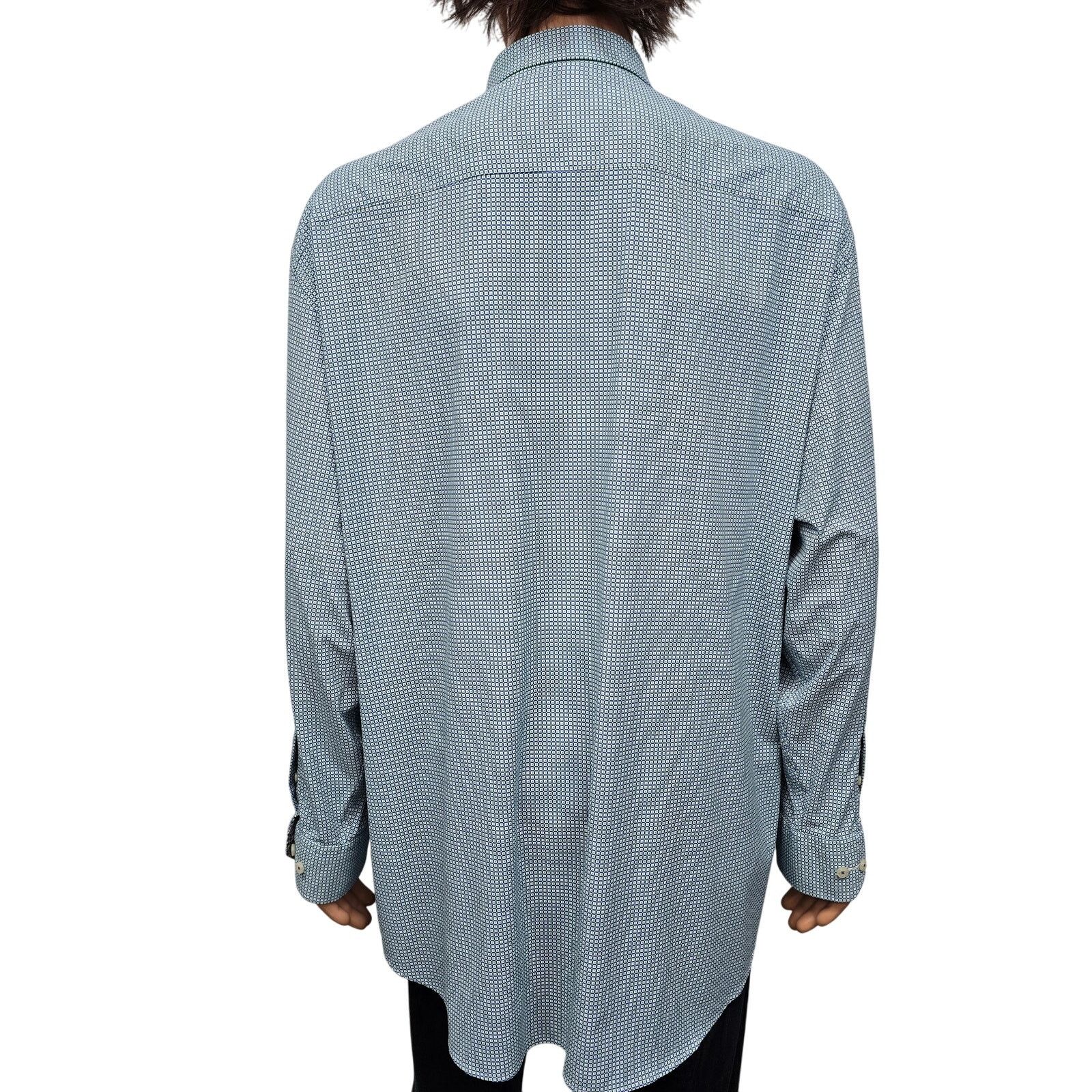 BUGATCHI BUGATCHI Comfort Stretch Shirt 2X Geo Print Floral Flip Cuff Size US XXL / EU 58 / 5 - 9 Thumbnail