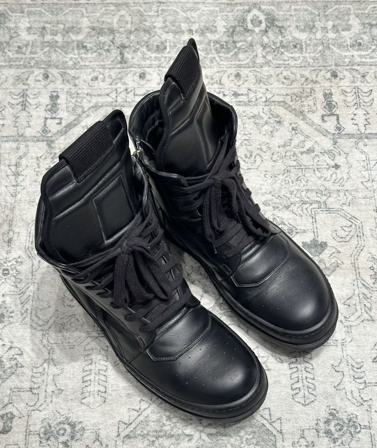 Rick Owens Rick Owens Geobasket Black Samurai High-Top Sneakers Size US 8 / EU 41 - 2 Thumbnail