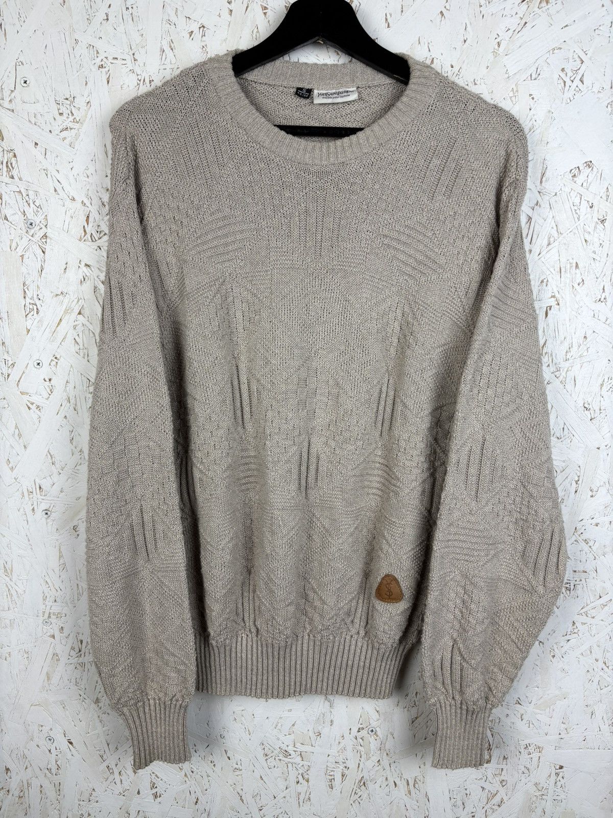 Yves Saint Laurent 90s Yves Saint Laurent YSL Pour Homme Knit Sweater Beige S Size US S / EU 44-46 / 1 - 1 Thumbnail