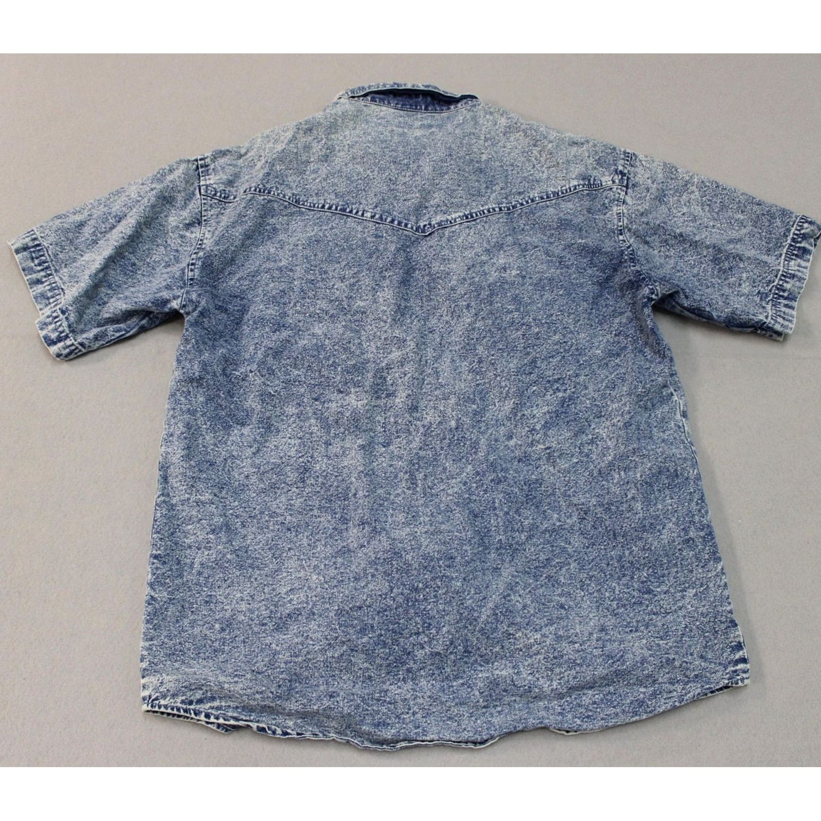 Levi's VINTAGE Levi Strauss Shirt Mens Medium Blue Western Eagle Patch 90s Acid Wash Size US L / EU 52-54 / 3 - 6 Thumbnail