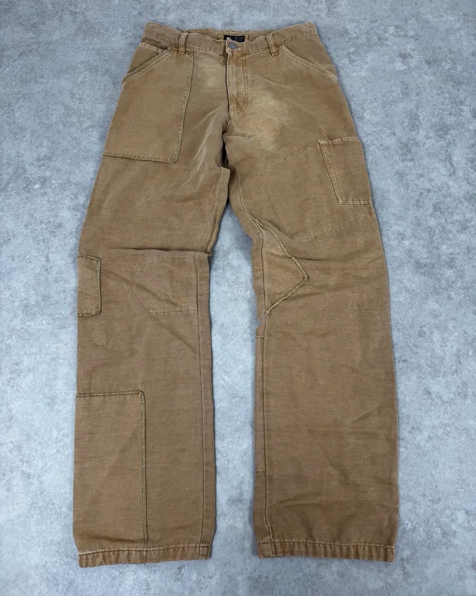 Armani 2000s Armani Irregular Straight Relaxed Beige Pants Size US 30 / EU 46 - 4 Thumbnail