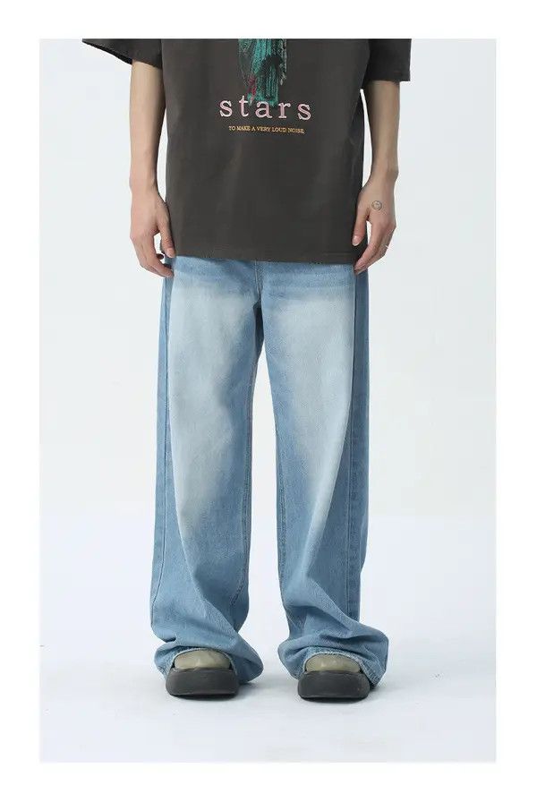 Japanese Brand Kino Japanese retro simple light blue wide-leg jeans Size US 32 / EU 48 - 6 Thumbnail