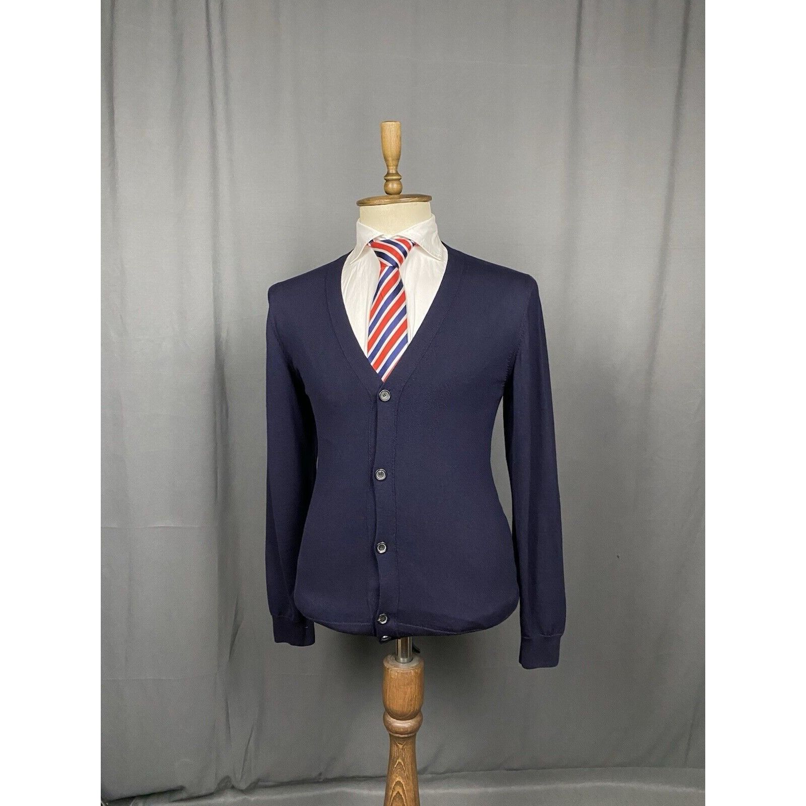 Louis Vuitton Men's Blue Wool Cardigan Sweater Size M - Main Image