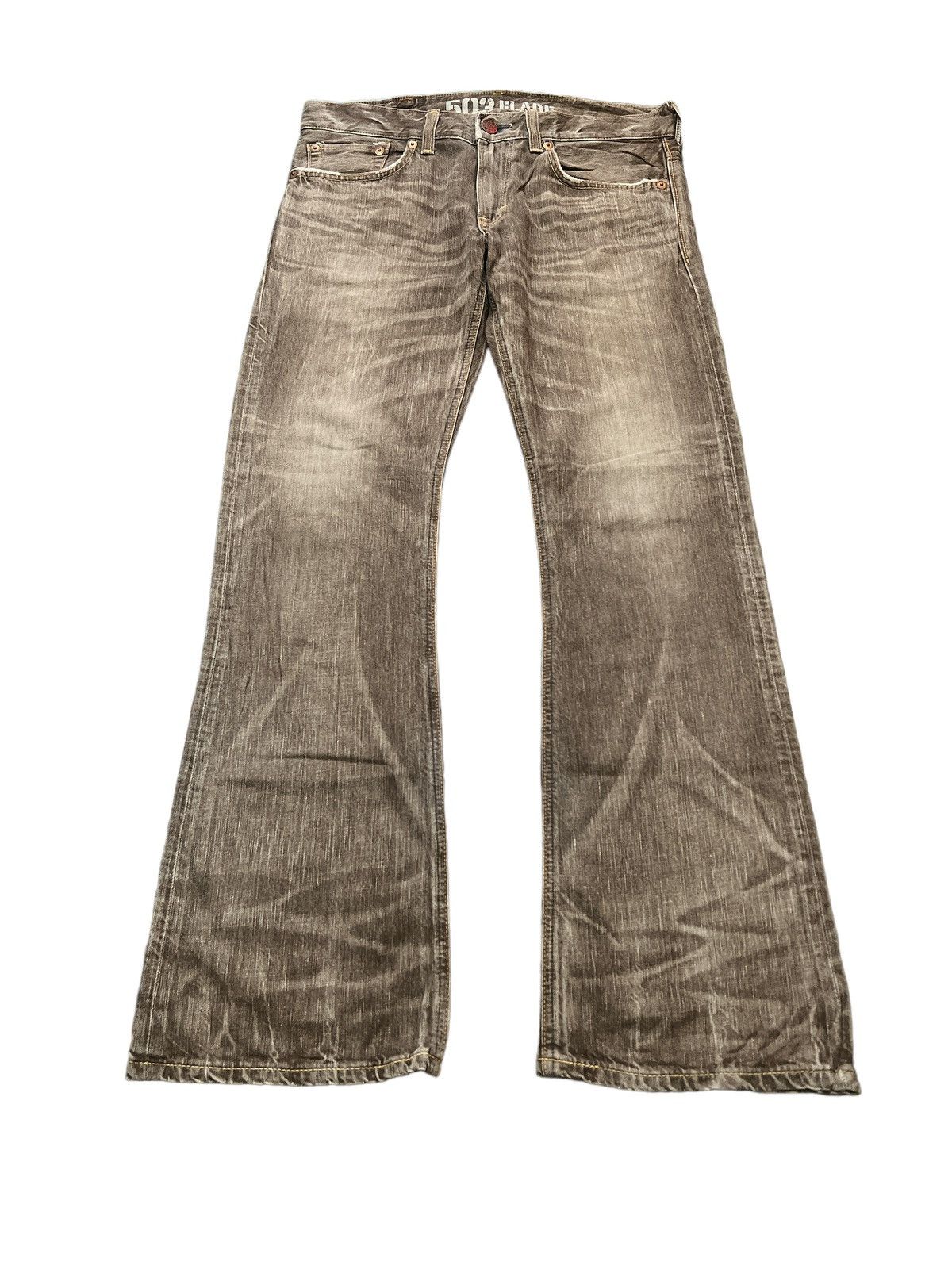 Japanese Brand × Vintage FLARED🔥EDWIN 503 BROWN FADED DISTRESSED DENIM PANT Size US 33 - 2 Thumbnail