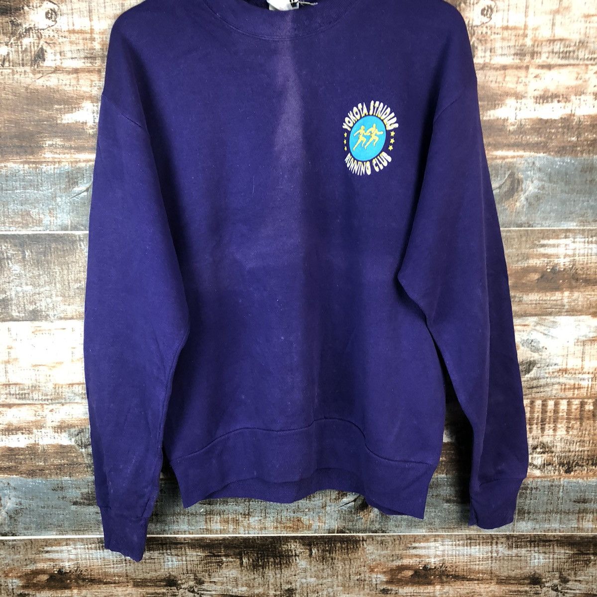 Vintage 99' Yokota Striders Running Club Purple Sweatshirt #A2059 Size US M / EU 48-50 / 2 - 9 Thumbnail