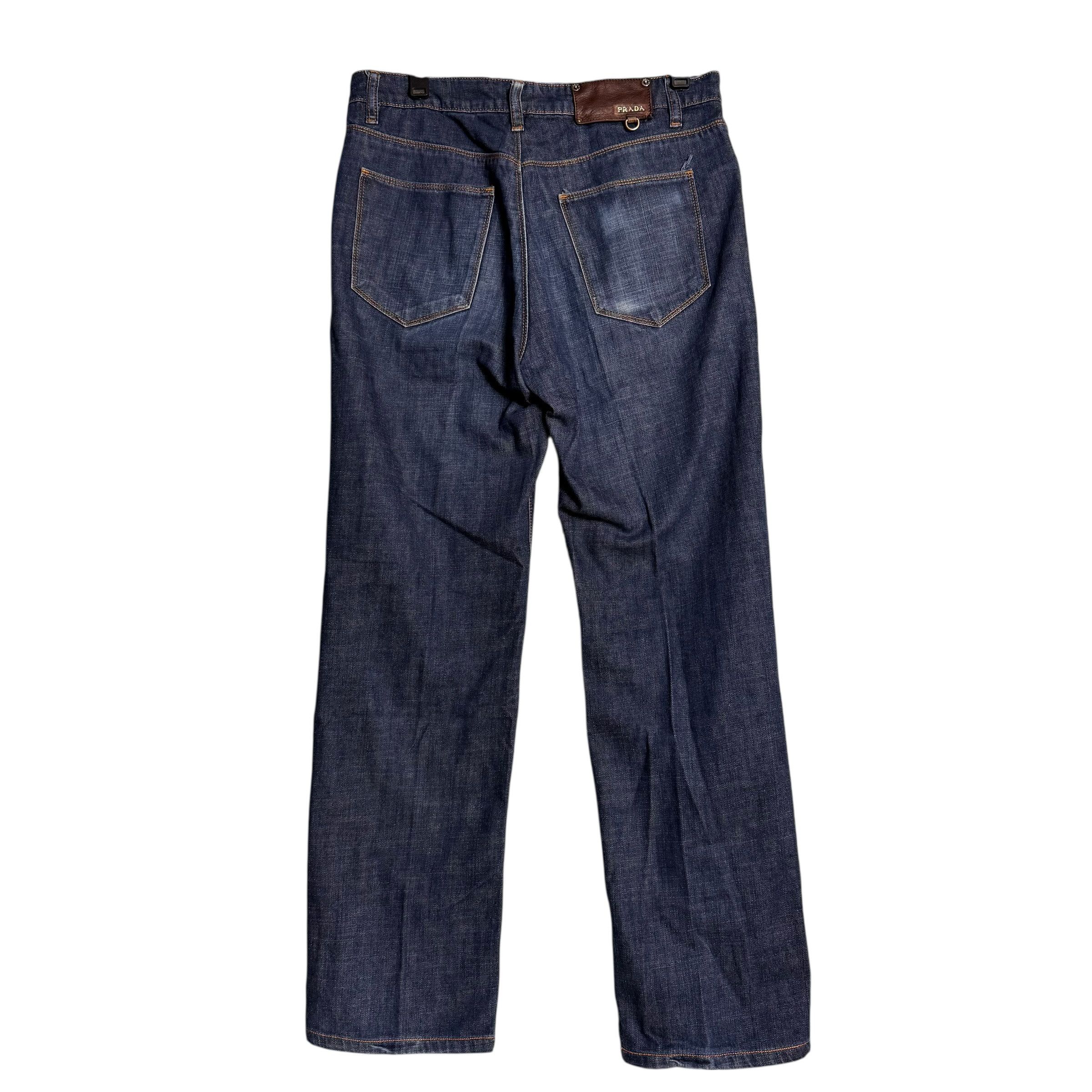 Prada 🔥RARE🔥Vintage Prada Easy Fit Washed Indigo Denim Jeans Size US 33 - 3 Thumbnail