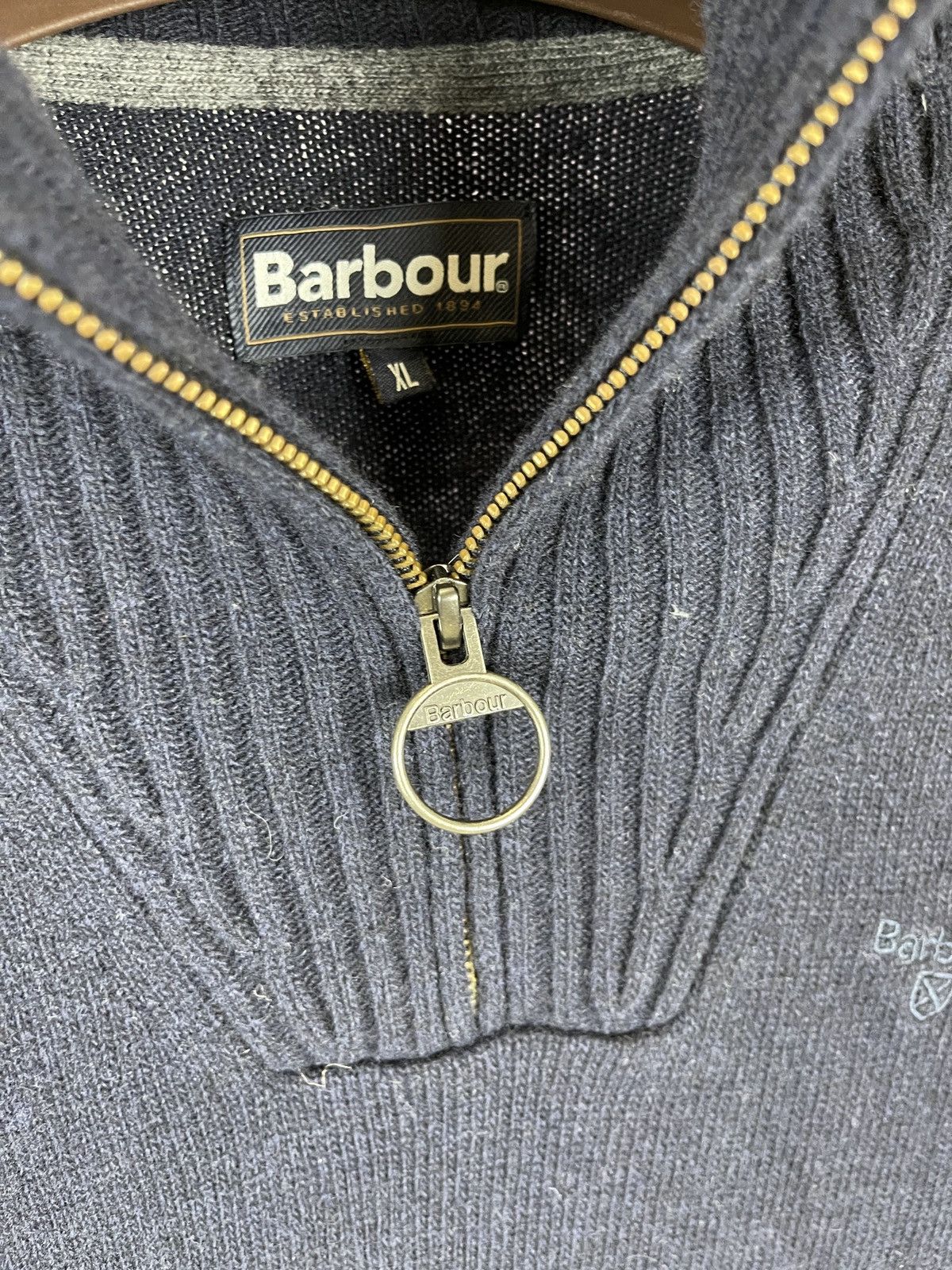 Barbour Barbour Essential Funnel Neck wool sweater jumper XL Navy Size US XL / EU 56 / 4 - 4 Thumbnail