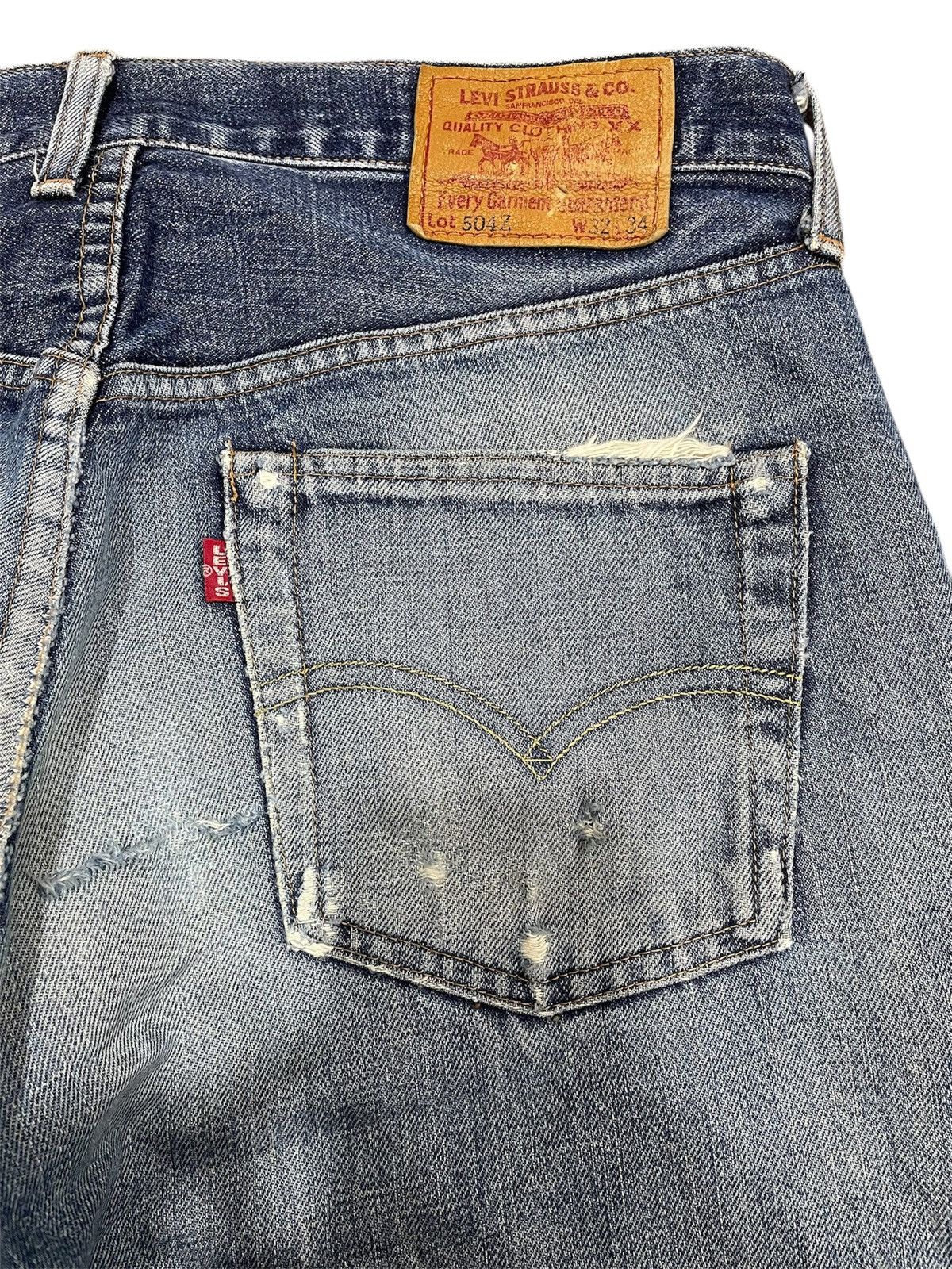 Japanese Brand × Levi's Vintage Levi’s 504Z Big E Selvedge Distressed Denim Size US 32 / EU 48 - 6 Thumbnail