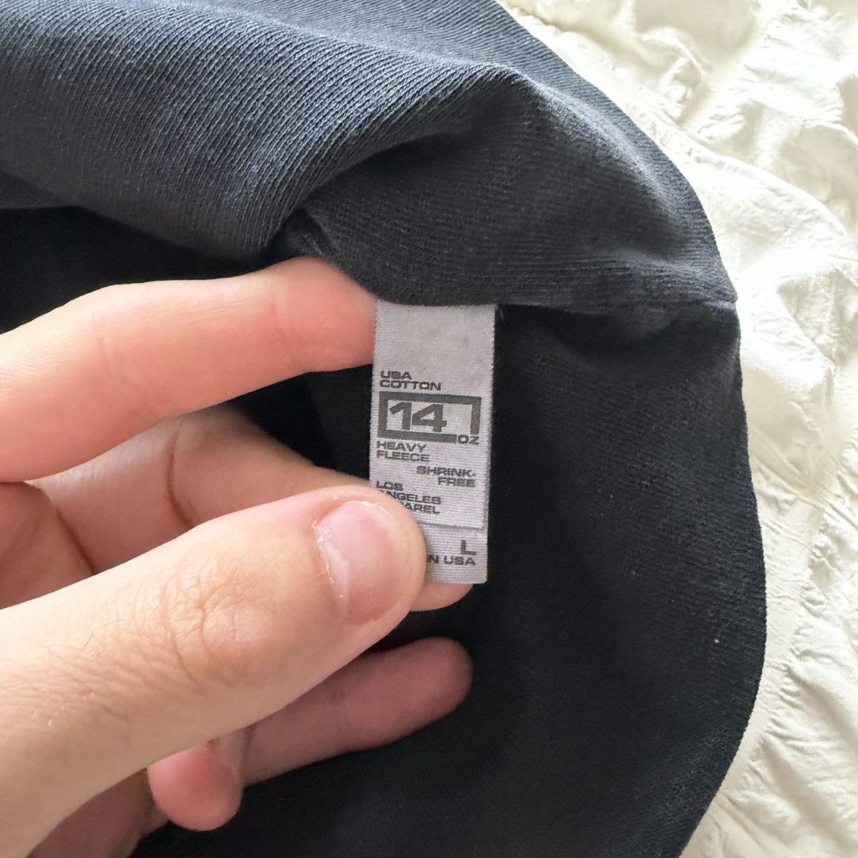 Los Angeles Apparel No Seam Tee Washed Black Blank Sample size large Size US L / EU 52-54 / 3 - 4 Thumbnail