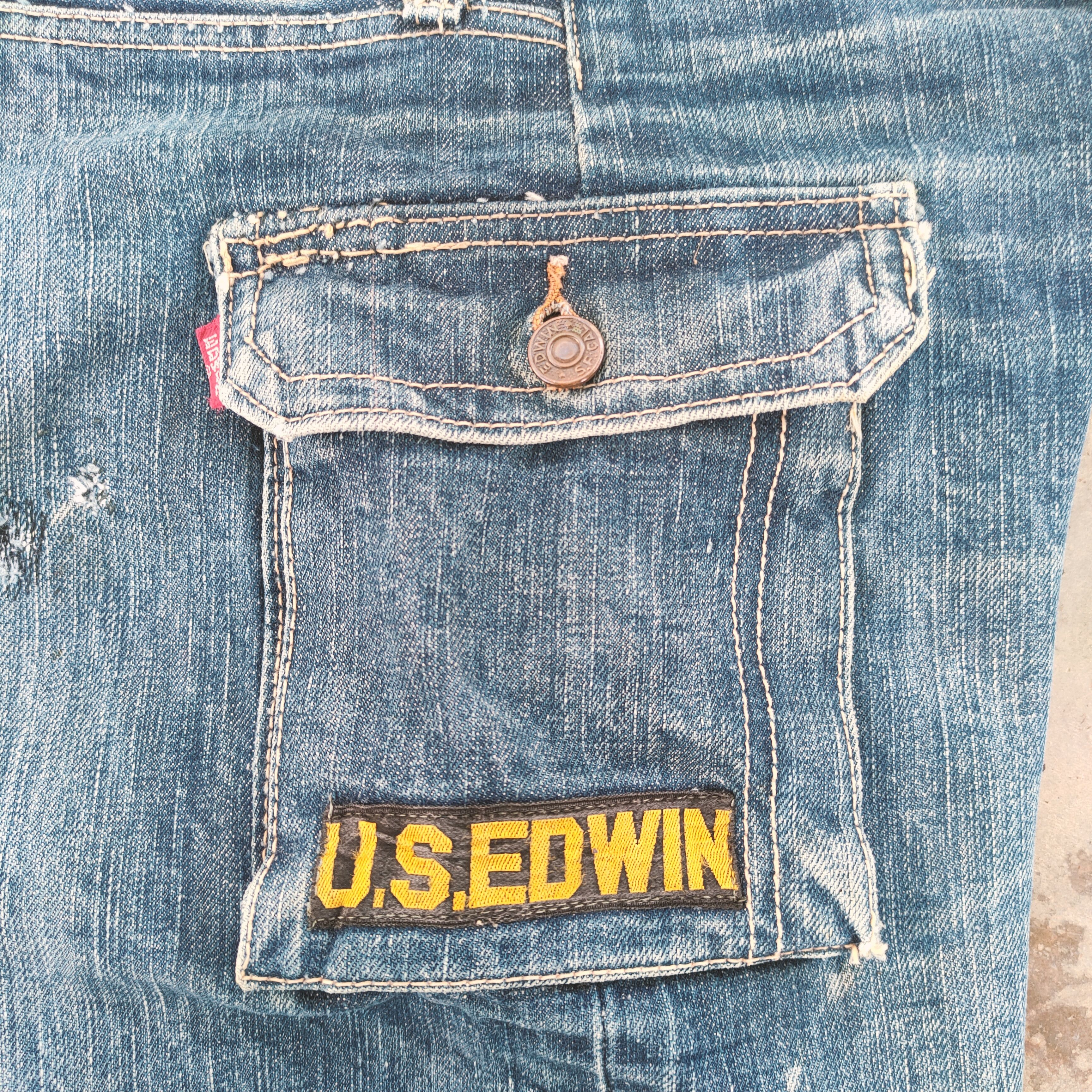 Edwin VINTAGE US EDWIN JEANS DENIM CARGO PANTS Size US 30 / EU 46 - 9 Thumbnail