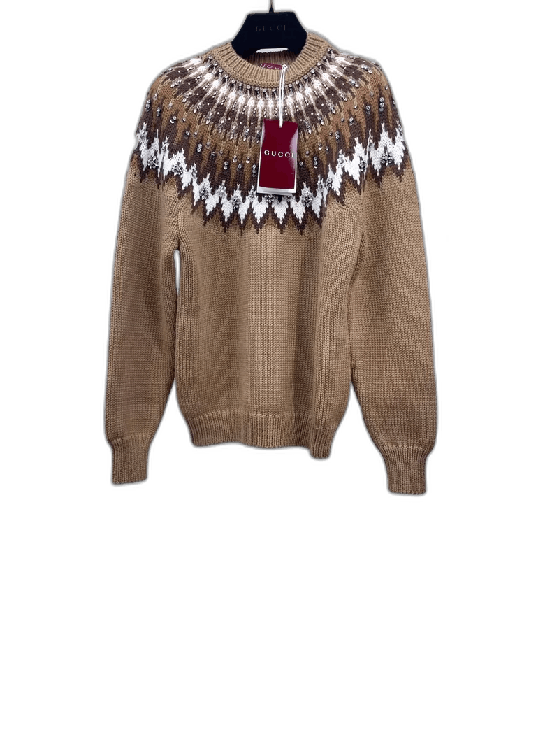 Gucci New Crystal Knit Wool Sweater