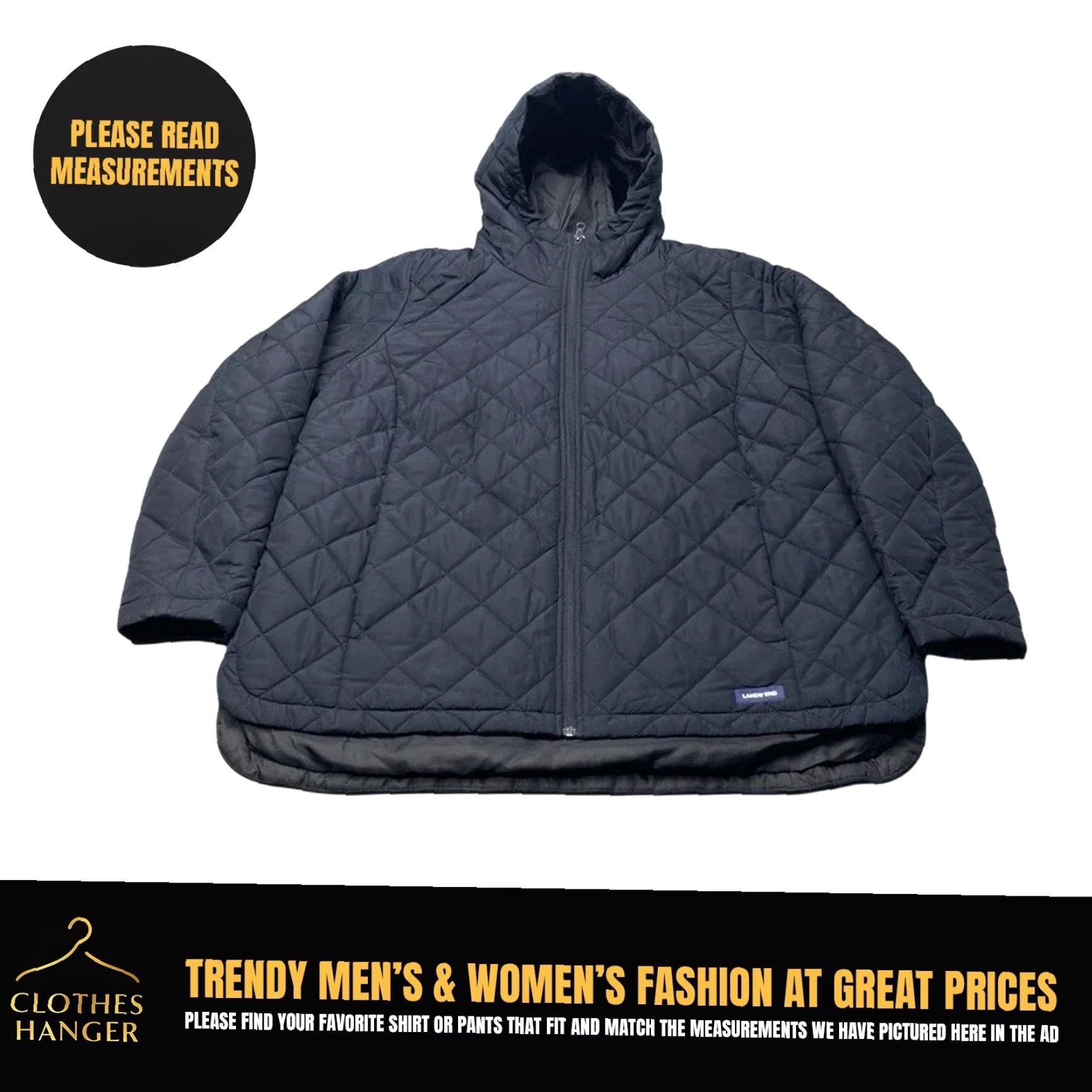 Lands' End Lands End Hooded Jacket Mens XL Black Packable Quilted Lightweight 8139 Size US XL / EU 56 / 4 - 2 Thumbnail