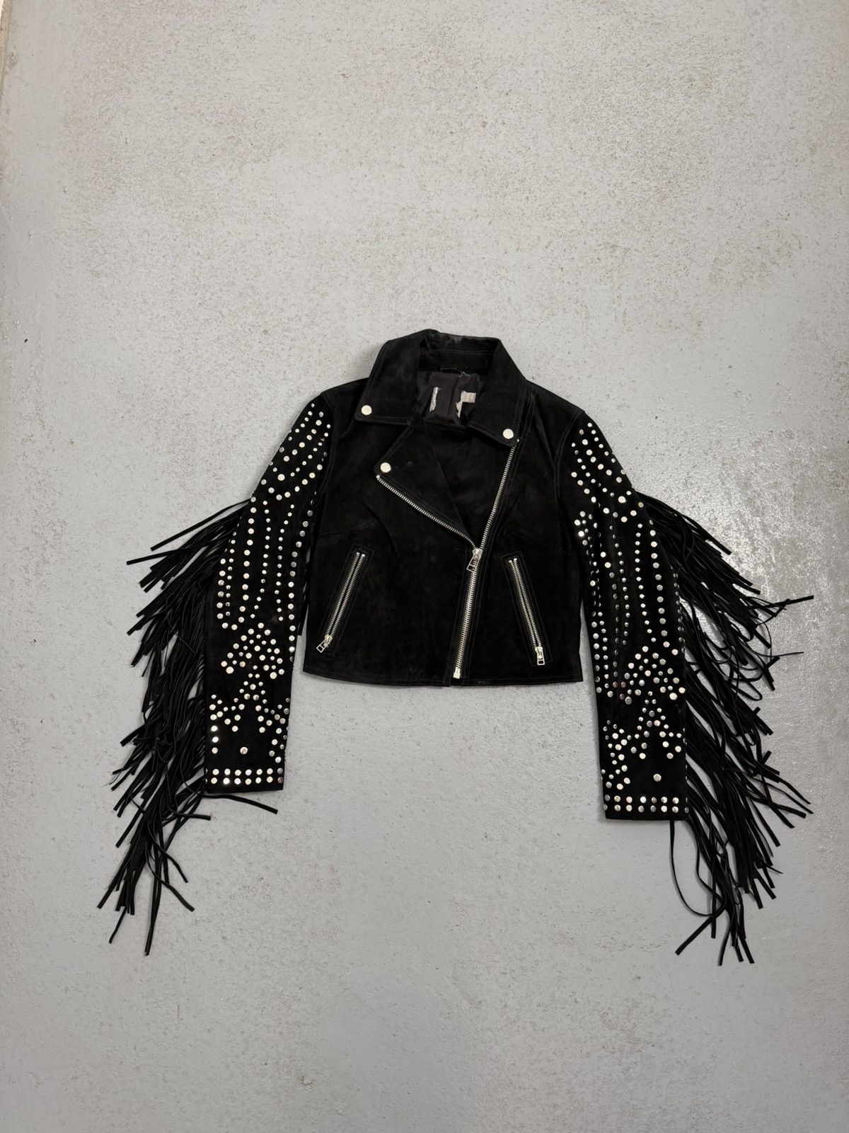 Leather Vintage Leather Metal Rivets Leather Laces Cropped Jacket Size S / US 4 / IT 40 - 1 Thumbnail