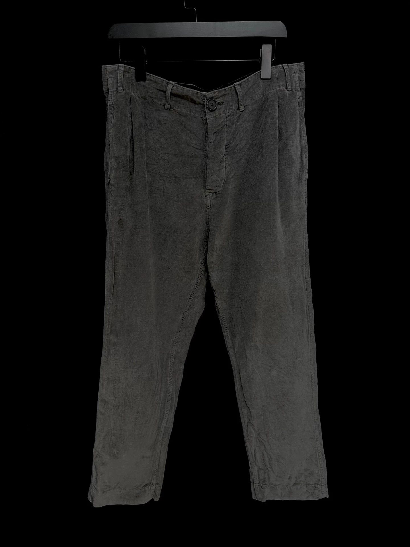 Casey Casey casey casey gray velvet trousers w/ horn buttons waist tie Size US 32 / EU 48 - 1 Thumbnail