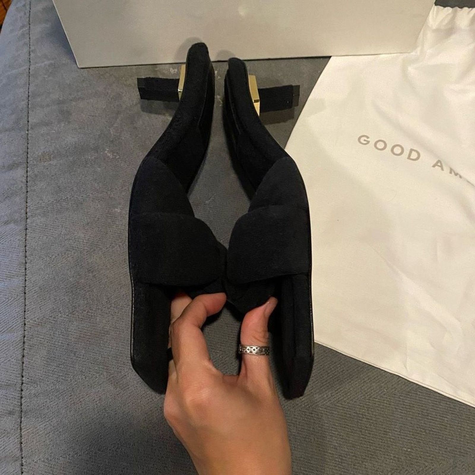 Good American Good American NIB Terry Kickstand Heel Black, Sz 9, $185 Size US 9 / IT 39 - 8 Thumbnail