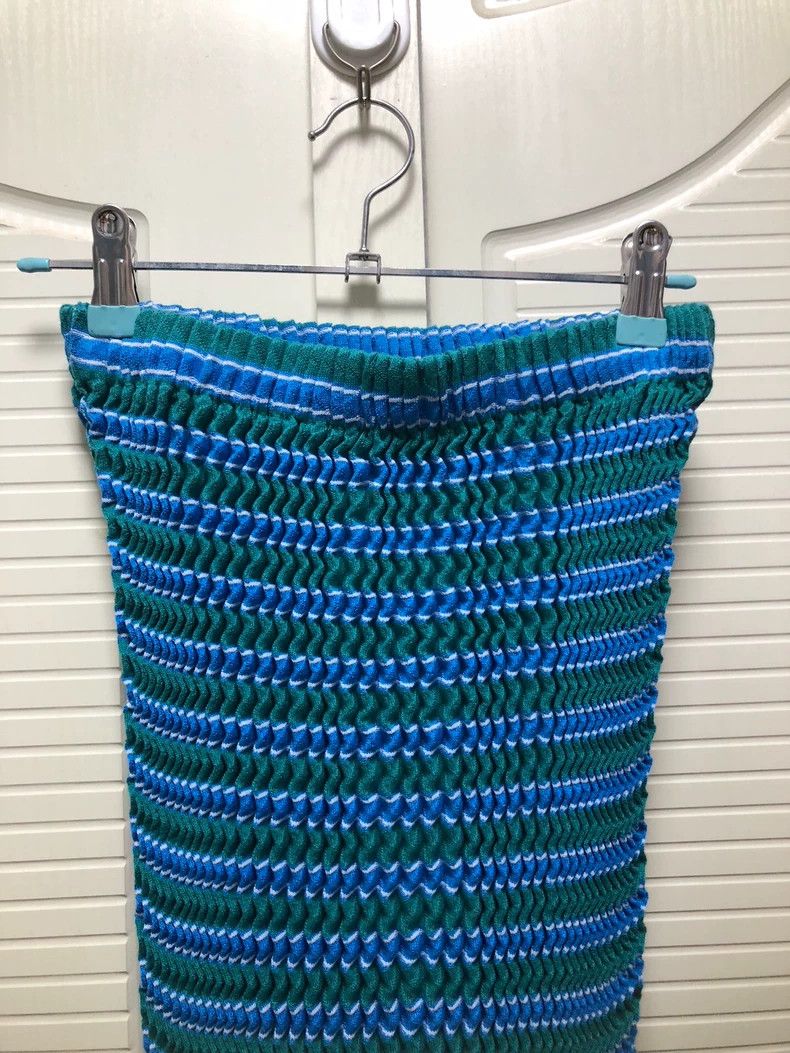 Issey Miyake Issey Miyake Blue sponge knitted semi-long skirt Size 31" - 3 Thumbnail