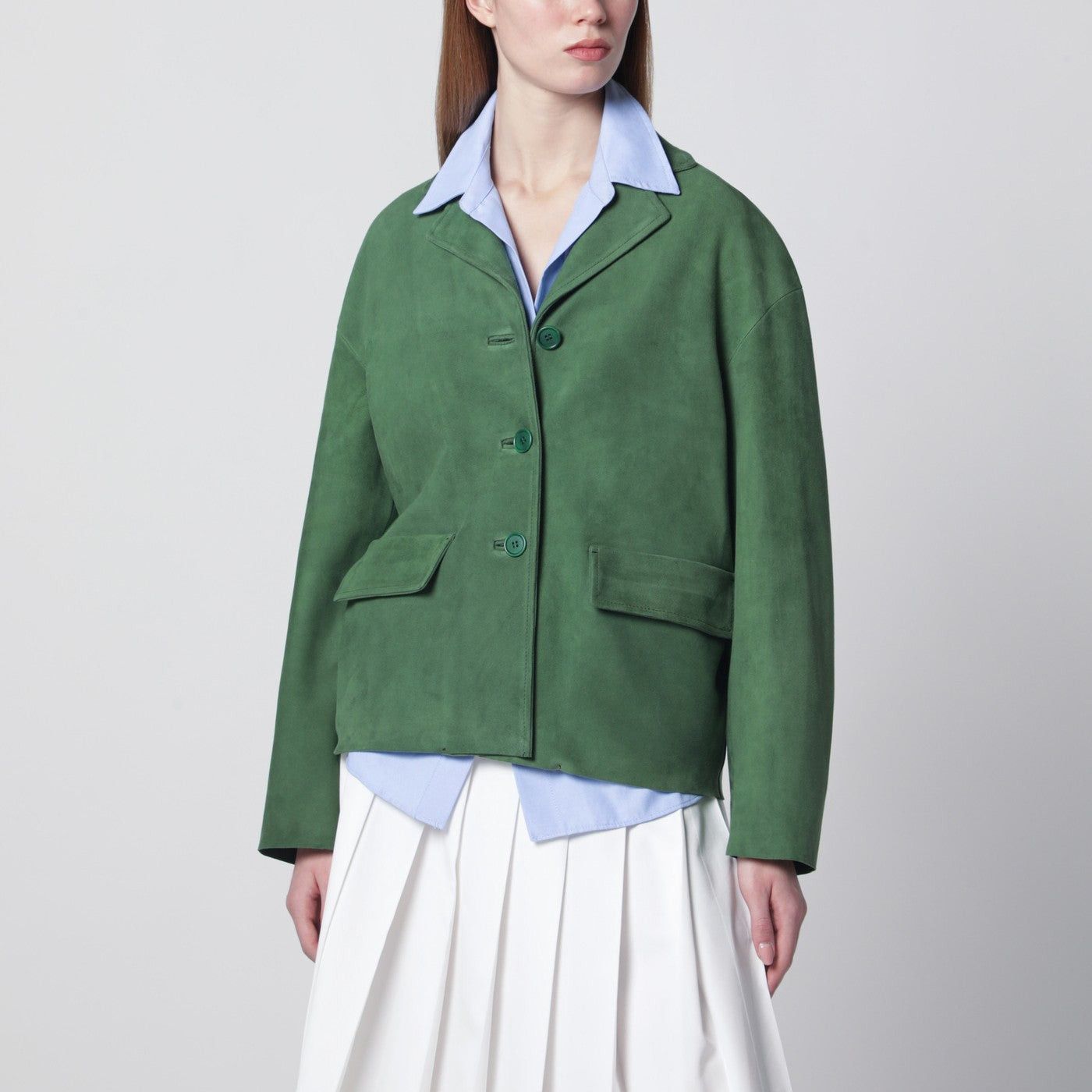 Salvatore Santoro Salvatore Santoro Green Suede Jacket Size M / US 6-8 / IT 42-44 - 1 Thumbnail