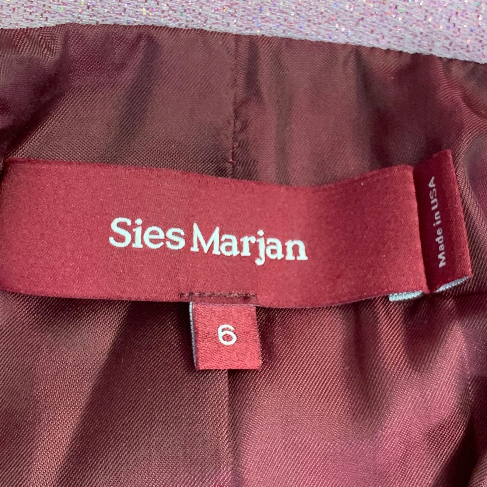 Sies Marjan 6 Metallic Pink Polyester Blend Single Button Jacket Blazer Size M / US 6-8 / IT 42-44 - 10 Thumbnail