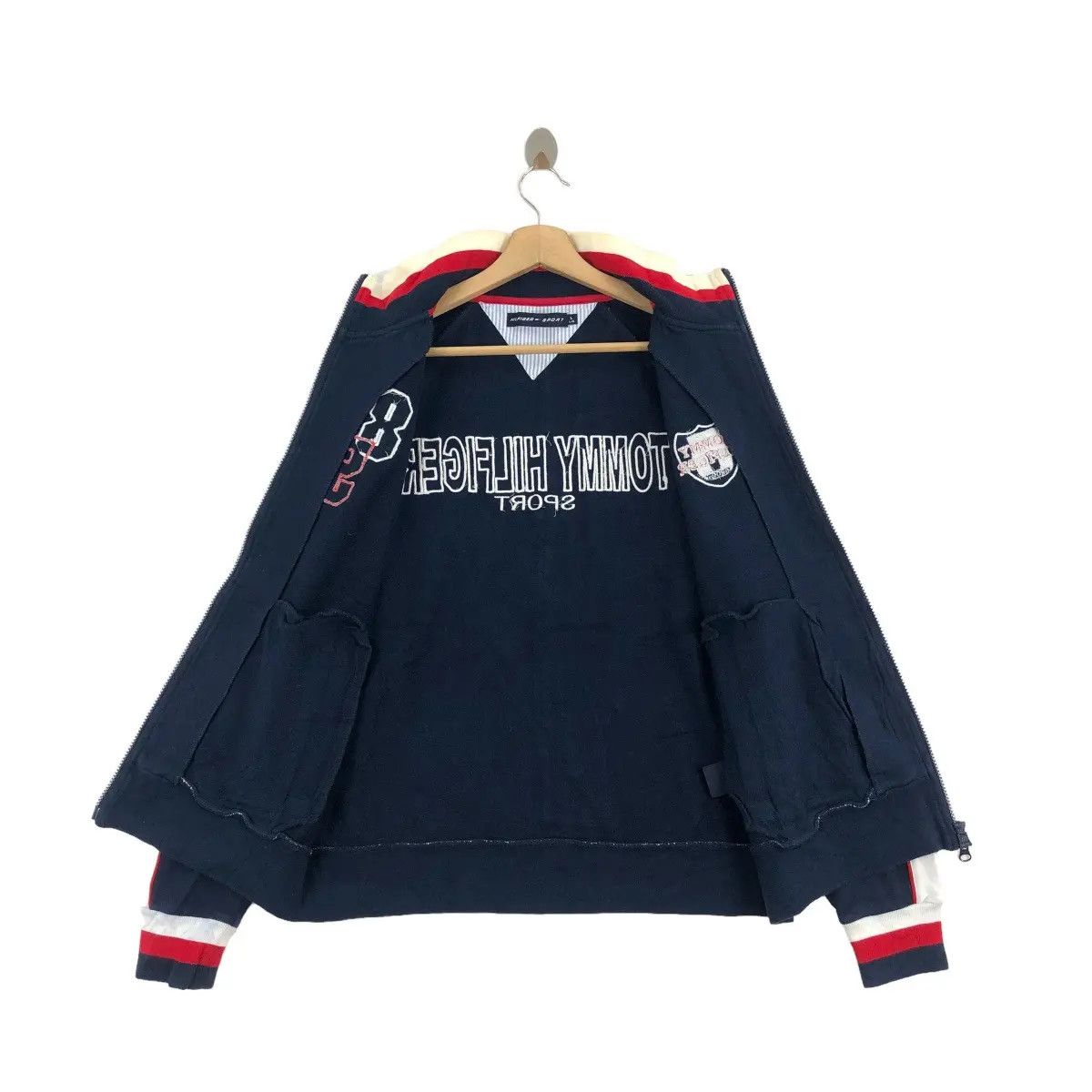 Tommy Hilfiger Vtg TOMMY HILFIGER SPORT Collection Crest Zipper Sweater Size US L / EU 52-54 / 3 - 4 Thumbnail