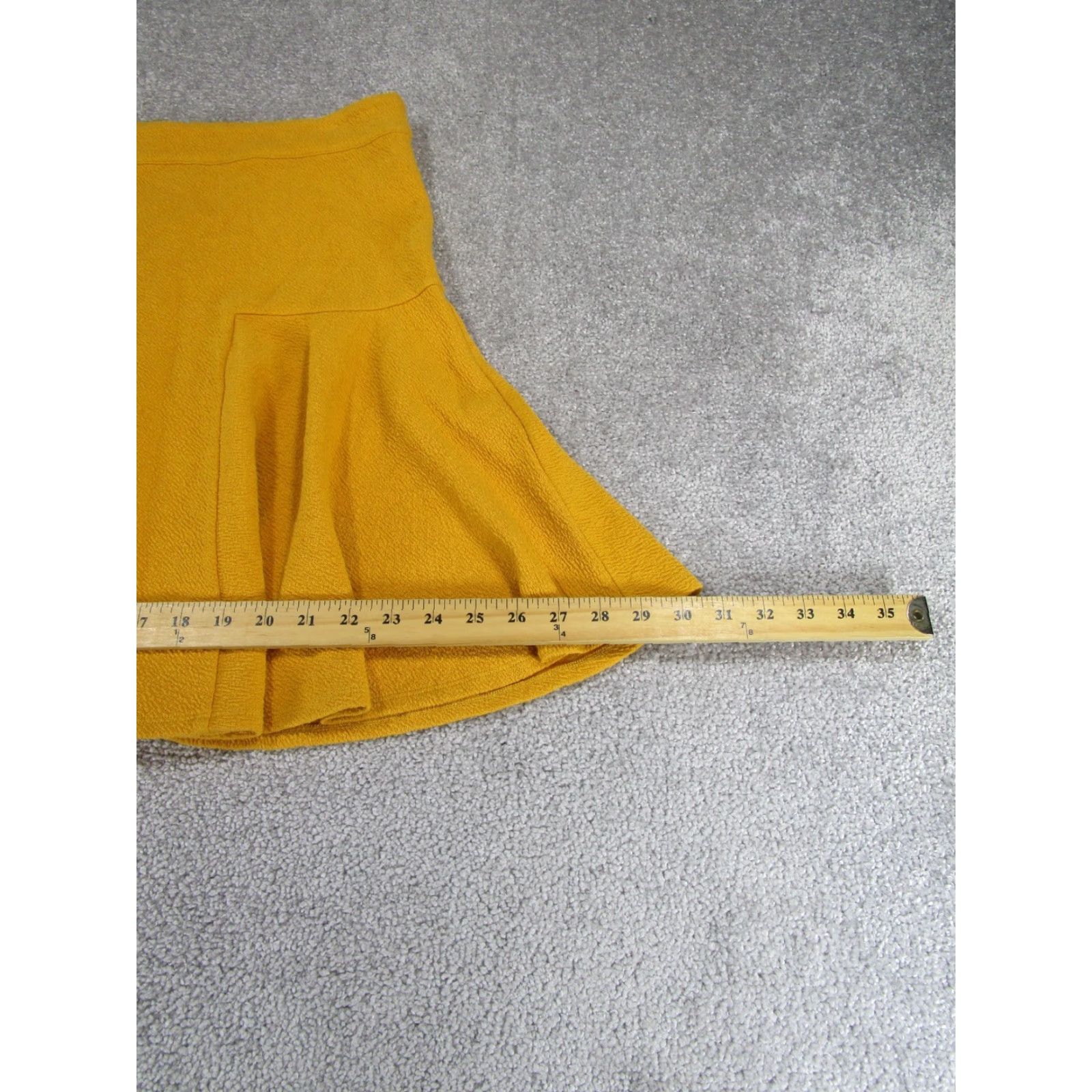 Vintage Maeve Skirt Womens Small Yellow Flare Zip Short BIZ Casual Party/Cocktail 90s? (No, avoid new info) Size 28" / US 6 / IT 42 - 3 Thumbnail