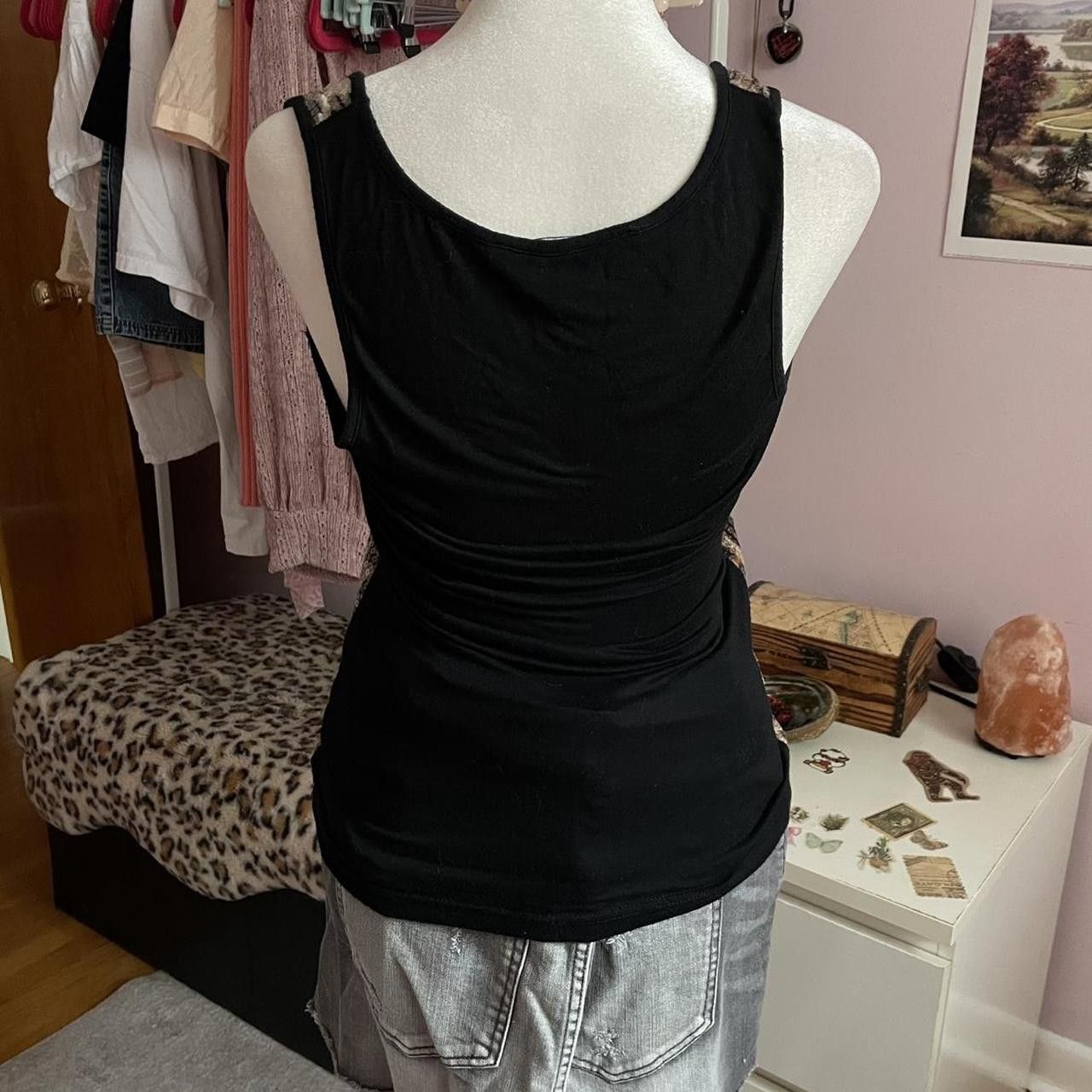 Vintage Y2K Sequin Leopard Print Tank Top Size S / US 4 / IT 40 - 3 Thumbnail