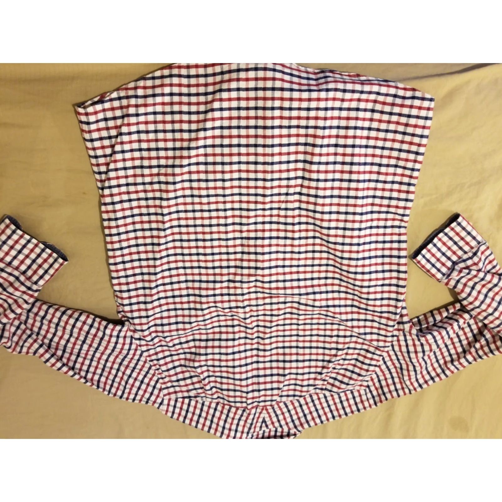 Charles Tyrwhitt Charles Tyrwhitt Shirt Mens L Large Slim Red Plaid Button-Up Cotton Shirt Size 42R - 5 Thumbnail