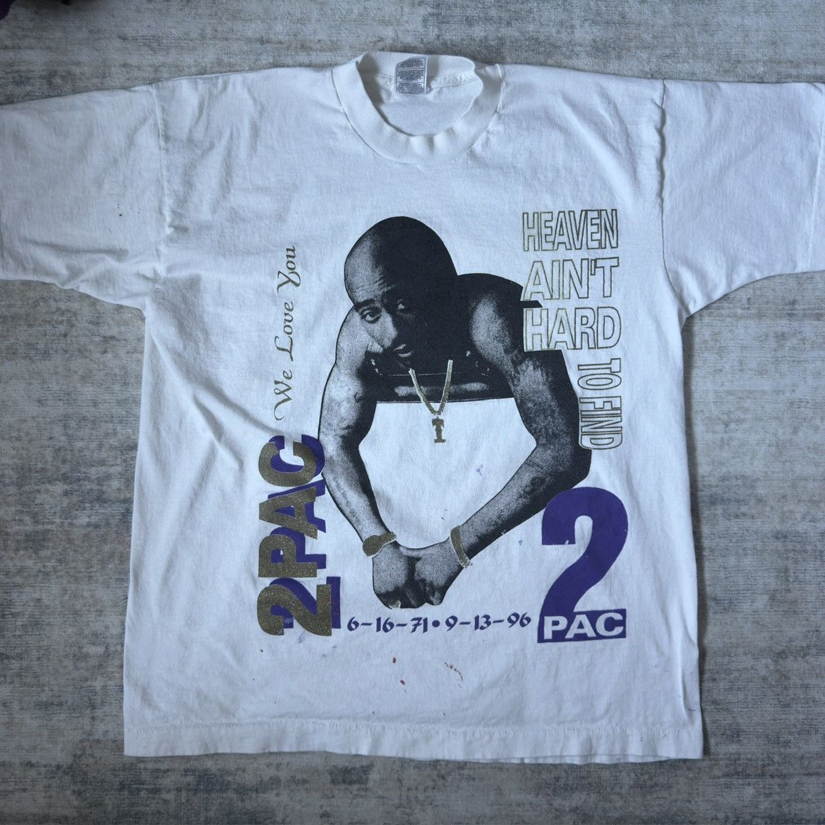 Vintage Vintage Tupac Heaven Aint Hard To Find Memorial Rap Tee XL Size US XL / EU 56 / 4 - 1 Thumbnail