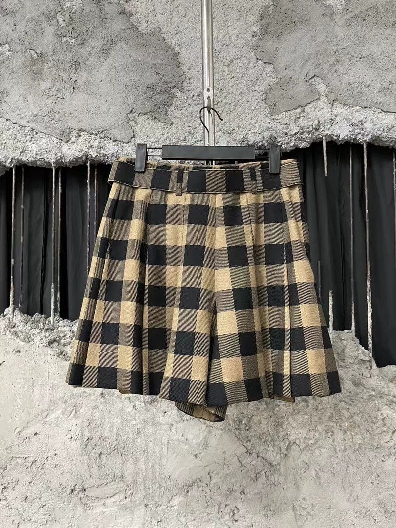 Dior Dior Brown Plaid Pleated Skirt-2505 Size US 36 / EU 52 - 2 Thumbnail